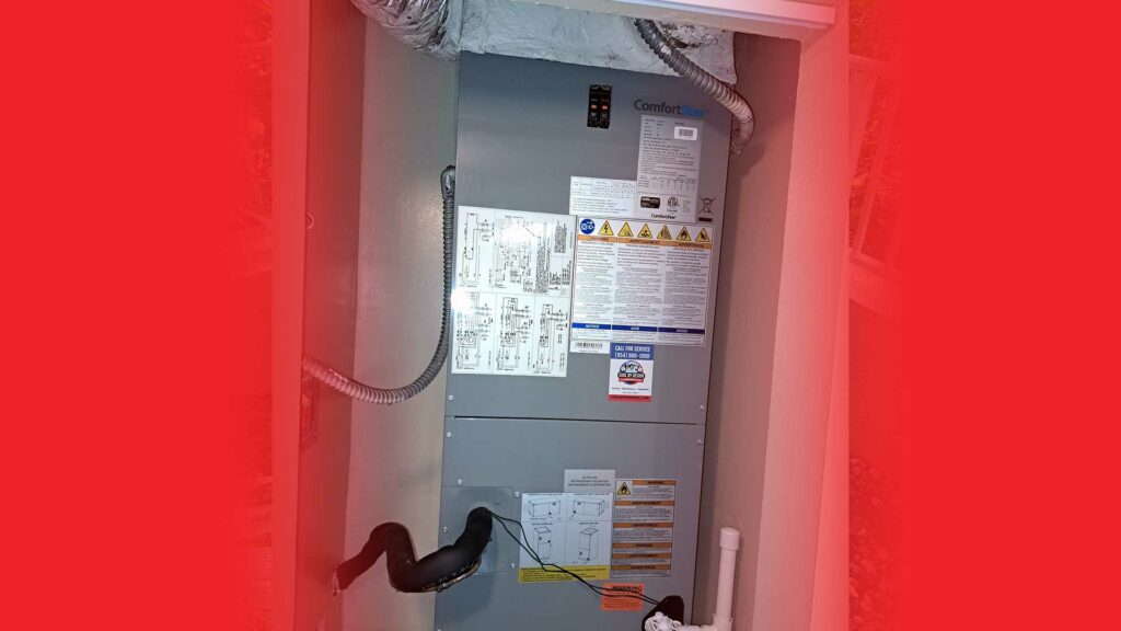 Furnace installation inside utility closet